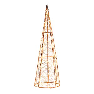 ARVORE CONE NATALINO DECORATIVO VAZADO COM 300 LEDS 80CM
