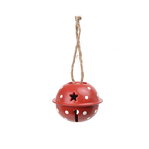 JG 6 PÇS ENFEITE NATALINO GUIZO VERMELHO 4CM