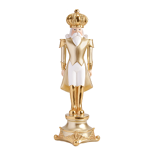 SOLDINHO DE CHUMBO RESINA BRANCO E DOURADO 42CM