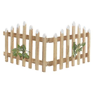 ENFEITE CERCA NATALINA DECORATIVA  EM MADEIRA 90X25CM