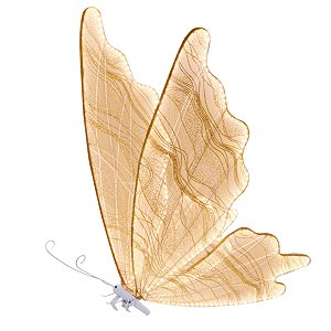 BORBOLETA DECOR 220V NA COR DOURADA COM GLITTER 100CM