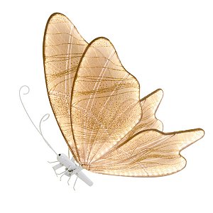 BORBOLETA DECOR 100V NA COR DOURADA COM GLITTER 60CM