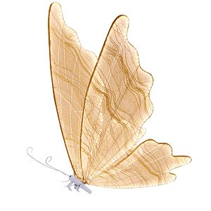 BORBOLETA DECOR 100V NA COR DOURADA COM GLITTER 100CM
