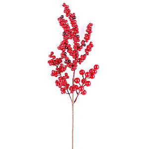 GALHO BERRY NATALINO COM BOLINHAS VERMELHO - 52CM