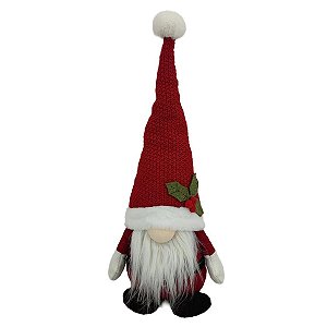 PAPAI NOEL DECORATIVO ESCANDINAVO COM CHAPEU VERMELHO - 51CM