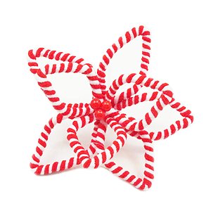 FLOR POINSETIA NATALINA DECORATIVA VERMELHA E BRANCA - 27CM