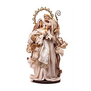 SAGRADA FAMÍLIA EM TECIDO CRU DOUR E VINHO 38CM
