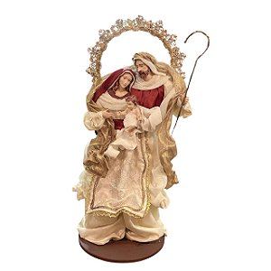 SAGRADA FAMILIA EM TECIDO CRU DOUR VINHO - 52CM