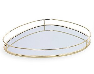 BANDEJA EM METAL COM ESPELHO MART ORGANICA 38cm
