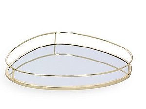 BANDEJA EM METAL COM ESPELHO MART ORGANICA 33cm