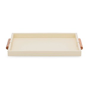 BANDEJA EM MDF COM REVESTIMENTO EM PU OFF WHITE MART 43,5cm