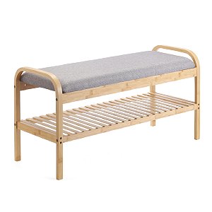 SAPATEIRA COM BANCO DE BAMBU E TECIDO REST 45CM X 90CM MEK