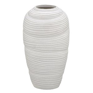 VASO DECORATIVO EM CERAMICA NA COR OFF WHITE 22CM