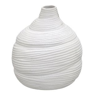VASO DECORATIVO EM CERAMICA NA COR OFF WHITE 19CM