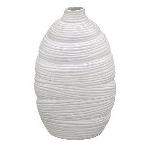 VASO DECORATIVO EM CERAMICA NA COR OFF WHITE  25CM