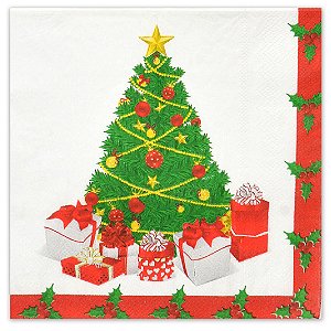 GUARDANAPO DE PAPEL ARVORE DE NATAL COM PRESENTES 20 FOLHAS