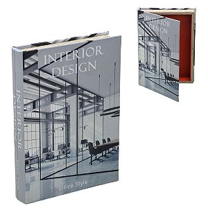 CAIXA LIVRO DECORATIVA EM MDF E PU INTERIOR DESIGN 30CM