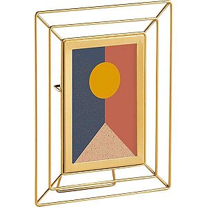PORTA-RETRATOS EM METAL DOURADO MART 10X15cm