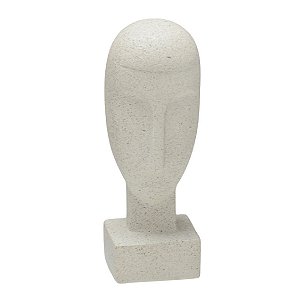 ESCULTURA FACE DECORATIVA EM RESINA NA COR AREIA 20,5CM