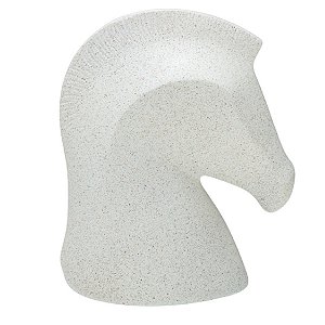 ESCULTURA CAVALO DECORATIVO RESINA NA COR OFF WHITE 19,5CM