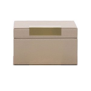CAIXA EM MDF COM REVESTIMENTO EM PU BEGE MART 20cm