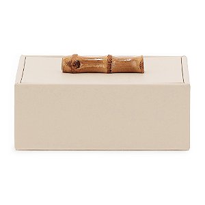 CAIXA EM MDF COM REVESTIMENTO EM PU BEGE MART 18cm