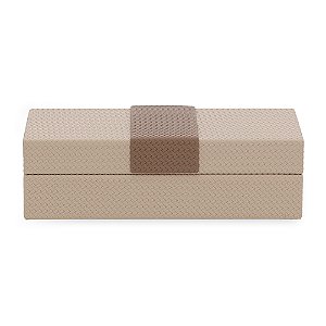 CAIXA EM MDF COM REVESTIMENTO EM PU MARROM MART 25cm