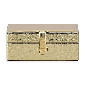 CAIXA EM MDF COM REVESTIMENTO EM PU DOURADO MART 18cm