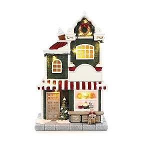 VILA NATALINA SORVETERIA C/LED SOM E LUZ 24CM 3AA