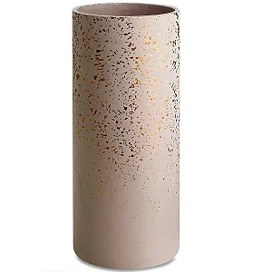 VASO NUDE E DOURADO EM CIMENTO MART 23cm