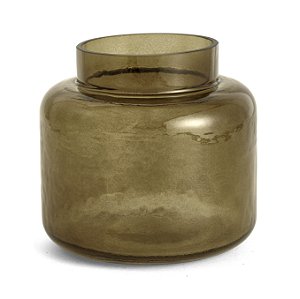 VASO DECORATIVO EM VIDRO AMBAR MART 15CM