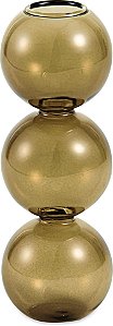 VASO GEOMETRICO EM VIDRO FUME MART 17CM