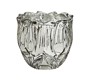 VASO DECORATIVO EM VIDRO CINZA MART