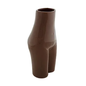 VASO DECORATIVO  CORPO DE MULHER EM CERAMICA MARROM MART