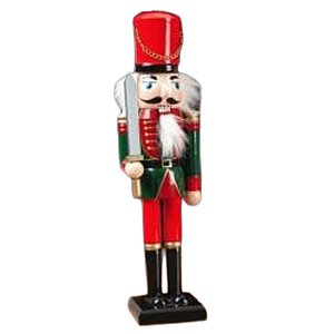 BONECO QUEBRA NOZEZ COM ESPADA VERDE E VERMELHO - 30CM