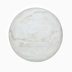 ESCULTURA ESFERA DECORATIVA EM MARMORE BRANCO 10CM