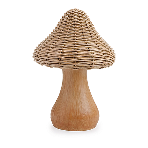 ESCULTURA COGUMELO DECORATIVO DE RESINA MARROM 20CM