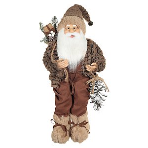 PAPAI NOEL NATAL SENTADO (MARROM) 60cm FLORARTE