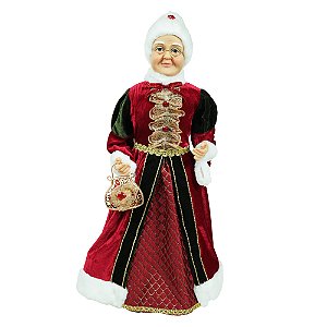 MAMAE NOEL NATAL EM PE (VERMELHO VERDE) 90cm FLORARTE