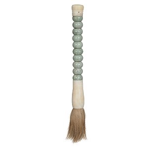 PINCEL DECORATIVO EM PEDRA VERDE MENTA 32CM FLORARTE