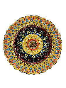 PRATO TURCO DECORATIVO FEITO A MAO 25CM RELEVO MOD.16