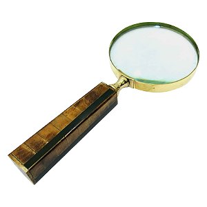 LUPA DE AUMENTO DECOR DE METAL DOURADO C/CABO DE RESINA