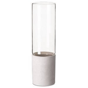 VASO EM VIDRO E CIMENTO 25CM
