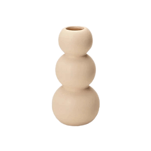 VASO GEOMETRICO EM CERAMICA OFF WHITE MART