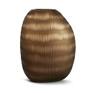 VASO EM VIDRO TEXTURIZADO MARROM MART 26CM