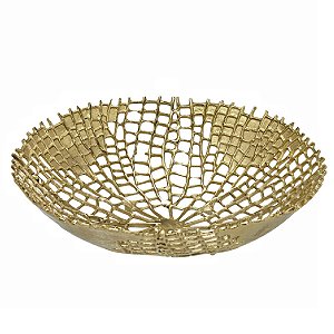CENTRO DE MESA DECORATIVO EM ALUMINIO NA COR DOURADO 12CM