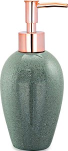 PORTA-SABONETE LIQUIDO EM CERAMICA VERDE E ROSE MART