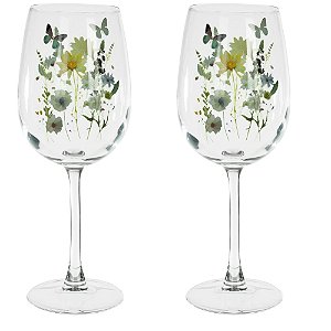 KIT 2 TACA VINHO TINTO 530ml BUTTERFLY FLORARTE