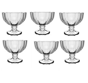 JG 6 TACAS DE SOBREMESA REFINATTO EM VIDRO 350ML L`HERMITAGE