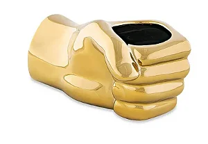 CACHEPOT DOURADO MAO EM CERAMICA MART